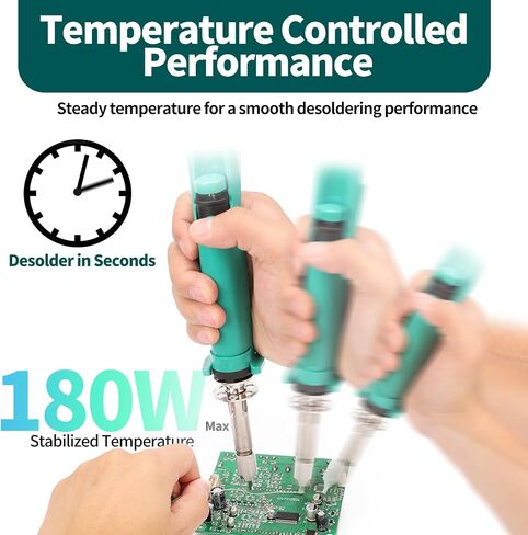 YIHUA 929D VI Temperature Controlled Electric Desoldering Iron with Upgraded Performance Heated Solder Sucker Tool with 3 Nozzles Soldering Iron Pump Function in Kuwait