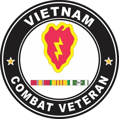 Army 25th Infantry Division Vietnam Service Combat Veteran Waterproof Vinyl Window Bumper Sticker Decal 3.8" in Kuwait