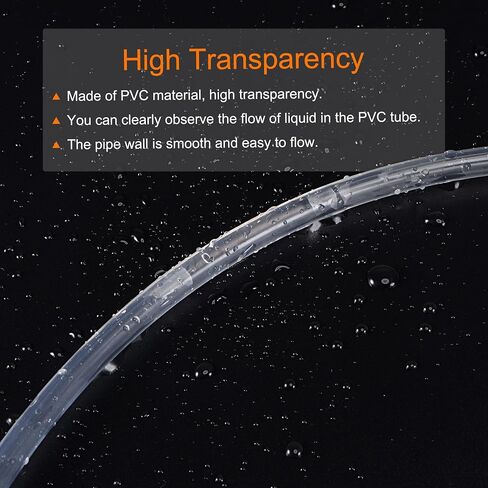 PVC Transparent Hose Plastic Vinyl Tubing 3/8" ID 1/2" OD 3.3ft Flexible for Water Tube, Air Line in Kuwait