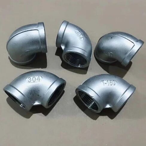 1/4 "3/8" 1/2 "3/4" 1 "1-1/4" الكوع 90 درجة زاوية الفولاذ المقاوم للصدأ 304 أنثى تركيب الأنابيب زيت الغاز المياه (1") in Kuwait