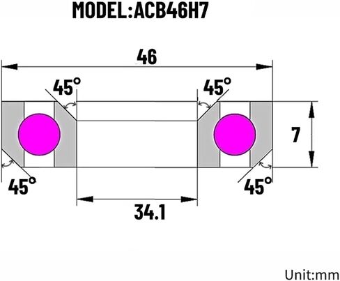 1 قطعة ACB46H7 سماعة تحمل 34. * 46 7 مللي متر 45 درجة * 45 درجة دراجة الجبهة السلطانية كم ACB3039 دراجة هوائية جبلية التوازن in Kuwait