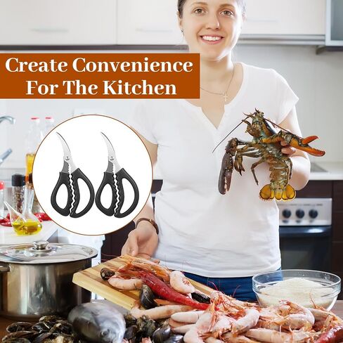 24 Pcs Seafood Scissors Crab Scissors Seafood Shears, Multifunctional Kitchen Seafood Scissor for Crab, 6.1 Inch Stainless Steel Shears Crab Leg Crackers Fish Shrimp Lobster tools for Seafood Peeling in Kuwait
