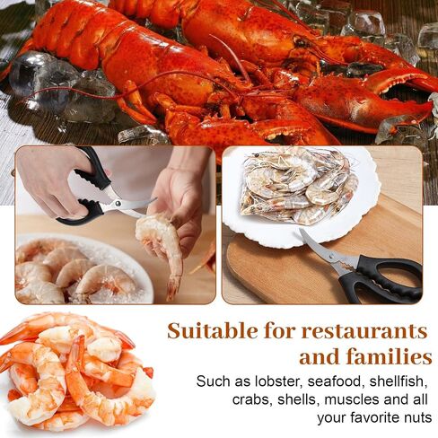 24 Pcs Seafood Scissors Crab Scissors Seafood Shears, Multifunctional Kitchen Seafood Scissor for Crab, 6.1 Inch Stainless Steel Shears Crab Leg Crackers Fish Shrimp Lobster tools for Seafood Peeling in Kuwait