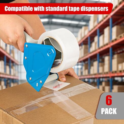 شريط تغليف شفاف من Pacific Mailer، 1.88 بوصة × 65 ياردة، 2.7 مل، 6 لفات شفافة | شريط شحن ونقل لاصق قوي شديد التحمل للتخزين وتغليف المستودعات in Kuwait