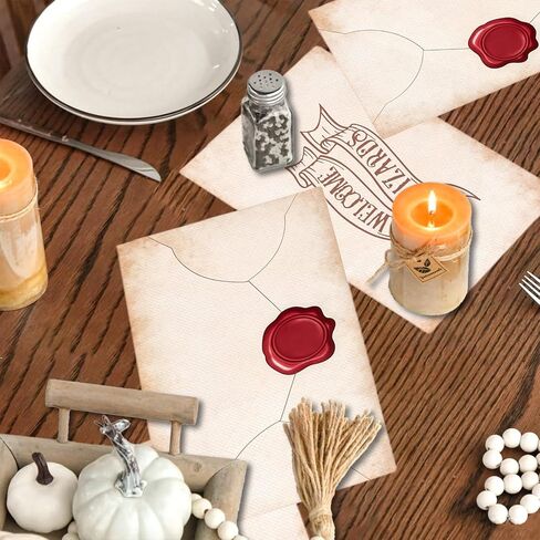 Wizard Table Runner Vintage Castle Kitchen Dining Table Centerpiece Magic School Witch Wizard Decor Magical Wizard Birthday Decorations for Home Party-72 Inches Long in Kuwait