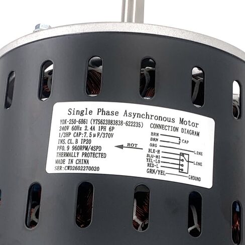 903075 محرك منفاخ الفرن الكهربائي 1/3HP 960RPM 240V 2.9A 4 سرعات متوافق مع Nordyne Intertherm Miller، Replcace 5KCP39EGT057AS 622235 621932 621675 in Kuwait