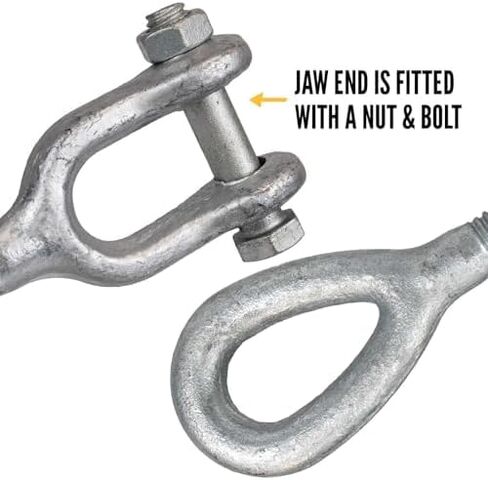 التحكم في الشحنات الأمريكية مقاس 5/8 بوصة × 12 بوصة وصلة ربط المقطورة المجلفنة بالفك والعين، حد حمل العمل 3500 رطل، 4 عبوات، الاستخدامات: برج، تعليق، شد in Kuwait