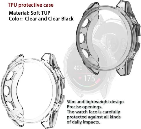 متوافق مع واقي الشاشة Garmin Fenix ​​7/Epix Gen 2 47 مم / Fenix ​​E (47 مم)، طبقة حماية من الزجاج المقسى وغطاء إطار ناعم من مادة TPU (عبوة من 3+2) in Kuwait