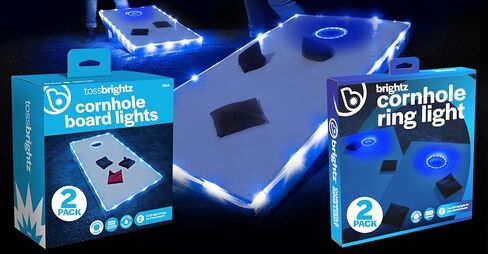 حزمة Brightz Premium Cornhole Ring & Edge Light - السطوع النهائي (الأزرق) يشمل RingBrightz & TossBrightz in Kuwait