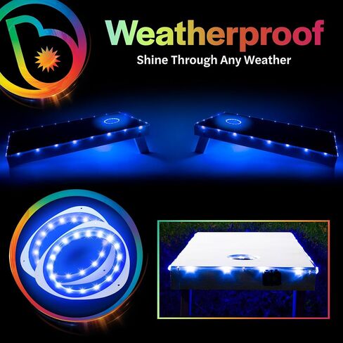 حزمة Brightz Premium Cornhole Ring & Edge Light - السطوع النهائي (الأزرق) يشمل RingBrightz & TossBrightz in Kuwait