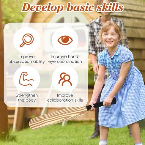 Kisangel Kids Cricket Set with Bat and Ball Interactive Indoor and Outdoor Sports Toy for Children Parent-Child Backyard Game to Develop Coordination and Social Skills in Kuwait