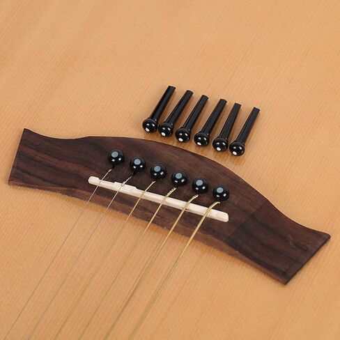 12Pcs Acoustic Guitar Bridge Pins Set with Saddle Nut Guitar Bridge Pin Kit with Puller Replacement Parts in Kuwait