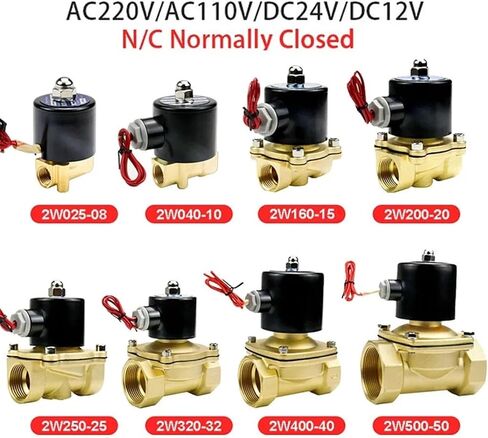 2'' Normally Closed Brass Solenoid Valve 24V 12V 220V 110V Water/Gas Solenoid Valves(G-24VDC-VITON-SEAL) in Kuwait