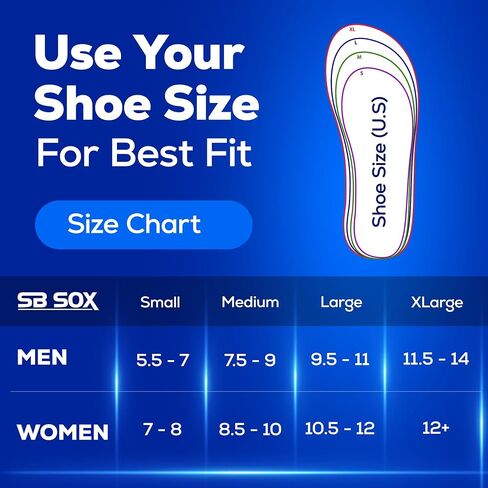 SB SOX - 4 أزواج من الجوارب الضاغطة للكاحل، مقاس كبير (أسود/أزرق + أسود/وردي) in Kuwait