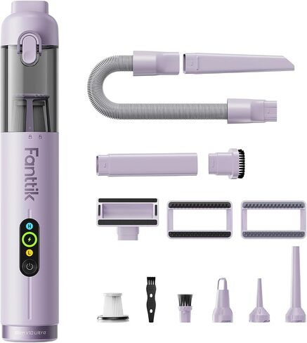 مكنسة السيارة اللاسلكية Fanttik Slim V10 Ultra، مكنسة كهربائية صغيرة محمولة 4 في 1 مع شفط 19 كيلو باسكال، ملحقات قابلة للدمج بحرية، وضعان للشفط، مكنسة كهربائية محمولة للسيارة، الوظائف الصغيرة، لوحة المفاتيح، المكتب (بني) in Kuwait