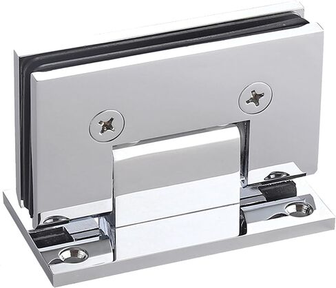Brass Glass Door Hinge Heavy Duty Short Back Plate Hinges, Shower Door Hardware Replacement for 5/16" to 1/2" (8 to 12 mm) Tempered Glass (2, Brushed Nickel) in Kuwait