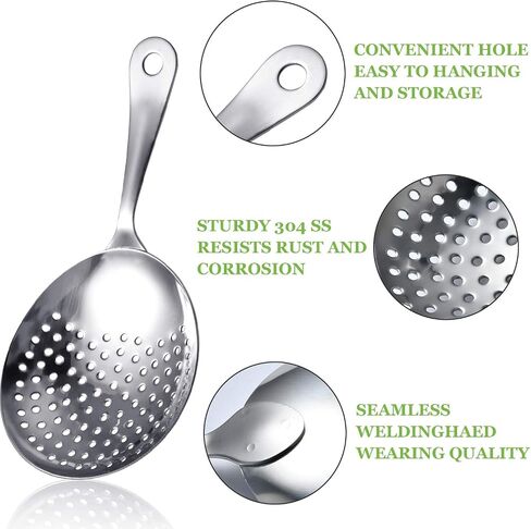 Stainless Steel Julep Strainer Akamino 4 Pack Cocktail Strainer Spoon for Drink Home Kitchen Bar in Kuwait