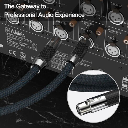 Tertullus 1 Pair 3 Pin HiFi Interconnect Cable XLR-m (Male) to XLR - F (Female) HiFi Balanced Audio Cable Microphone Cable Mic Wire (0.5m/1.64ft) in Kuwait