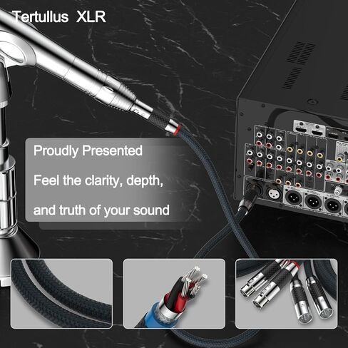 Tertullus 1 Pair 3 Pin HiFi Interconnect Cable XLR-m (Male) to XLR - F (Female) HiFi Balanced Audio Cable Microphone Cable Mic Wire (0.5m/1.64ft) in Kuwait