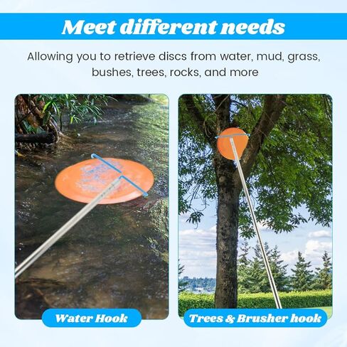 16 Feet Disc Golf Retriever Pole, Telescopic Discs Retriever with Stainless Steel Frame and Carry Bag, Extendable Disc-Golf Grabber Accessories Grabber for Tree, Bushes & Water in Kuwait