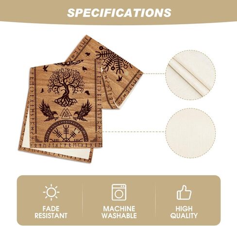 خوذة شجرة الفايكنج البنية من الحياة على شكل غراب من Awe Table Runner، ديكور طاولة طعام المطبخ الموسمي لديكور المنزل والحفلات 13 × 72 بوصة in Kuwait