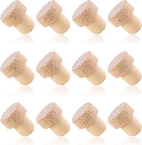 Cork Plugs, T Shaped Wooden Rubber Wine Stopper Reusable Cork Stopper Sealing Bottle Stoppers for Beer Bottles Homemade Wine DIY Craft (12 Pcs) in Kuwait