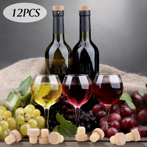 Cork Plugs, T Shaped Wooden Rubber Wine Stopper Reusable Cork Stopper Sealing Bottle Stoppers for Beer Bottles Homemade Wine DIY Craft (12 Pcs) in Kuwait