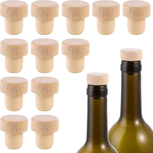 Cork Plugs, T Shaped Wooden Rubber Wine Stopper Reusable Cork Stopper Sealing Bottle Stoppers for Beer Bottles Homemade Wine DIY Craft (12 Pcs) in Kuwait