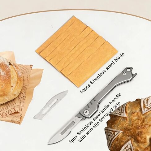Bread Lame Dough Scoring Tool, Bread Scoring Tool Kit, sourdough scissors, suitable for baking sourdough and regular bread, comes with 100 inches of cotton string and 10 bread blades. in Kuwait
