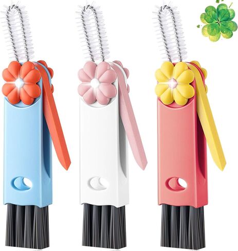 Cup Lid Gap Cleaning Brush, 3 in 1 Cup Lid Brush, Multifunctional Water Bottle Cleaning Brush, Home Kitchen Crevice Brush Tools for Tiny Cup Lid Detail, Bottle Tight Spaces Cup(3 PCS) in Saudi Arabia