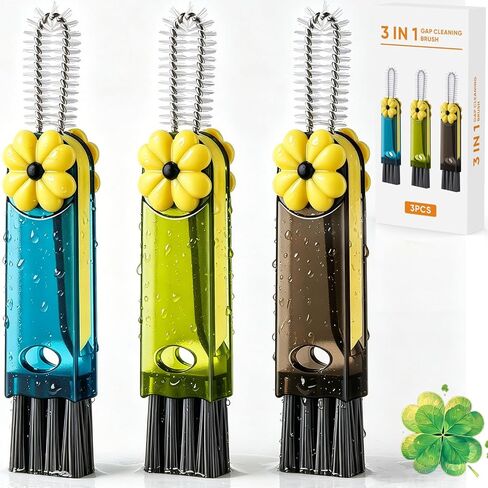 Cup Lid Gap Cleaning Brush, 3 in 1 Cup Lid Brush, Multifunctional Water Bottle Cleaning Brush, Home Kitchen Crevice Brush Tools for Tiny Cup Lid Detail, Bottle Tight Spaces Cup(3 PCS) in Saudi Arabia