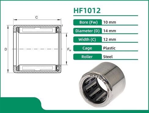 10 قطعة HF1012 HF101412 10x14x12 10*14 12 طريقة واحدة إبرة تحمل مخلب محامل in Kuwait