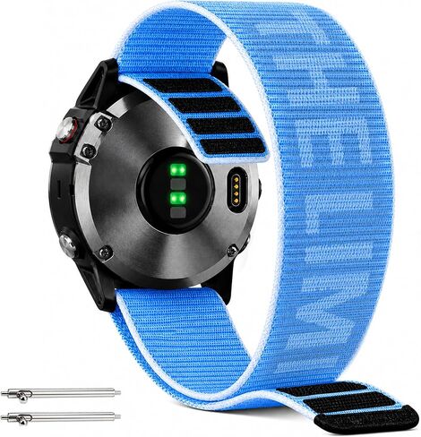 حزام ساعة رياضي خفيف الوزن لـ Garmin Forerunner 265 46 مم/Forerunner 255/Vivoactive 4/Venu 3 45 مم/Venu 2، 22 مم سريع الفك وحلقة بديلة من النايلون المرن in Kuwait