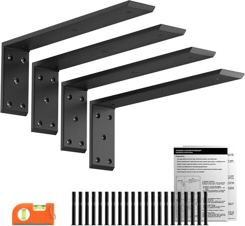 LEOPO 20" Countertop Support Brackets 2 Pack, 3/8" Thick Heavy Duty Standard Front Mounted L Countertop Support Bracket for Shelves,Bracket for Quartz/Granite/Wood/Concret/Laminate Countertops in Saudi Arabia