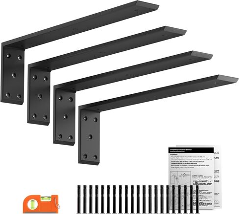 LEOPO 20" Countertop Support Brackets 2 Pack, 3/8" Thick Heavy Duty Standard Front Mounted L Countertop Support Bracket for Shelves,Bracket for Quartz/Granite/Wood/Concret/Laminate Countertops in Saudi Arabia