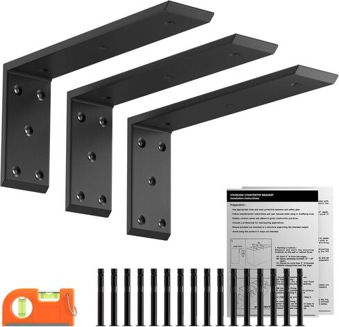LEOPO 20" Countertop Support Brackets 2 Pack, 3/8" Thick Heavy Duty Standard Front Mounted L Countertop Support Bracket for Shelves,Bracket for Quartz/Granite/Wood/Concret/Laminate Countertops in Saudi Arabia