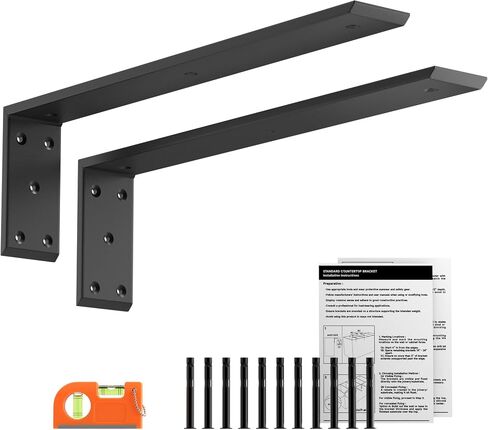 LEOPO 20" Countertop Support Brackets 2 Pack, 3/8" Thick Heavy Duty Standard Front Mounted L Countertop Support Bracket for Shelves,Bracket for Quartz/Granite/Wood/Concret/Laminate Countertops in Saudi Arabia