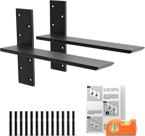 LEOPO 20" Countertop Support Brackets 2 Pack, 3/8" Thick Heavy Duty Standard Front Mounted L Countertop Support Bracket for Shelves,Bracket for Quartz/Granite/Wood/Concret/Laminate Countertops in Saudi Arabia