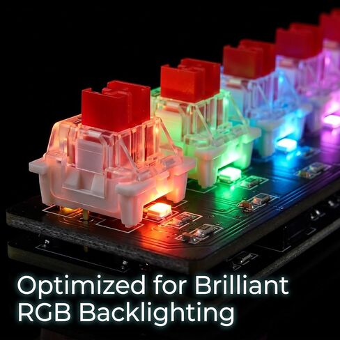 مفاتيح OutemuRed 3-Pin 45gf Linear/RGB/DIY قابلة للاستبدال/مفاتيح مقاومة للغبار للوحة مفاتيح الألعاب الميكانيكية MX (أحمر، 90 قطعة) in Kuwait
