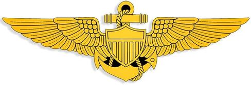ملصق كبير على شكل أجنحة طيار من البحرية الذهبية ومشاة البحرية (ملصق من الفينيل يحمل شعار Naval Pilot Fly Aviation للسيارة والكمبيوتر المحمول (4 × 12 بوصة) مرخص باللون البحرية in Kuwait
