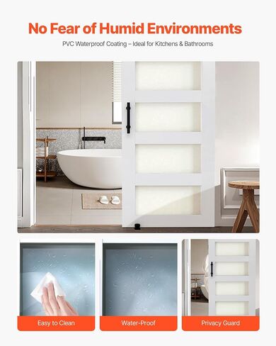 VEVOR باب الحظيرة المنزلق مقاس 36 × 84 بوصة، مع لوحة رأس ومجموعة أدوات مسار أجهزة باب الحظيرة بطول 6.6 قدم ومقبض، سطح PVC مقاوم للماء، ثقوب مثقوبة مسبقًا سهلة التجميع، MDF، انزلاق بسلاسة وهدوء in Kuwait