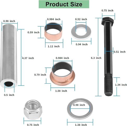 Golf Cart Spindle Bushings Kit Fit for EZGO TXT PDS 2001-Up OEM 70648-G01 | Restore Steering Stability, Reduce Front Wobble, Improve Control, Wear Resistant Design, Smooth Suspension, Reliable Driving in Saudi Arabia