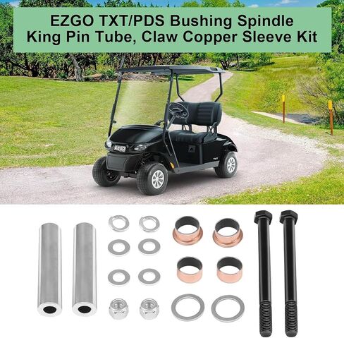 Golf Cart Spindle Bushings Kit Fit for EZGO TXT PDS 2001-Up OEM 70648-G01 | Restore Steering Stability, Reduce Front Wobble, Improve Control, Wear Resistant Design, Smooth Suspension, Reliable Driving in Saudi Arabia