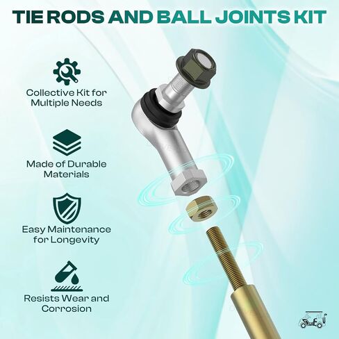 DRIVE UP Golf Cart Tie Rod, Ball Joints and Rack Pinion Drag Link Kit for Club Car DS, Carryall, Turf, Villager 2009-Up Gas and Electric Golf Carts, OEM 103354701 103653401 102022601 102022602 in Saudi Arabia