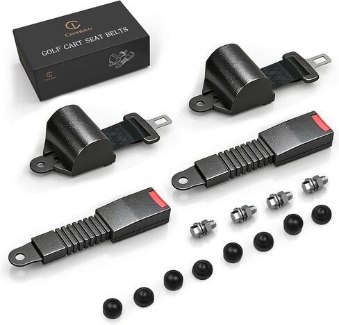 Retractable Golf Cart Seat Belt Kit 2 Pack, 53" Adjustable Universal Fit | Designed for a secure fit with retractable straps. Fits golf carts, go karts and utility carts. Mounting bracket not included in Saudi Arabia