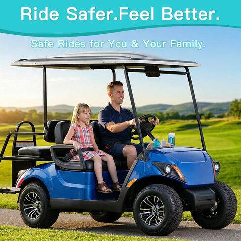 Retractable Golf Cart Seat Belt Kit 2 Pack, 53" Adjustable Universal Fit | Designed for a secure fit with retractable straps. Fits golf carts, go karts and utility carts. Mounting bracket not included in Saudi Arabia