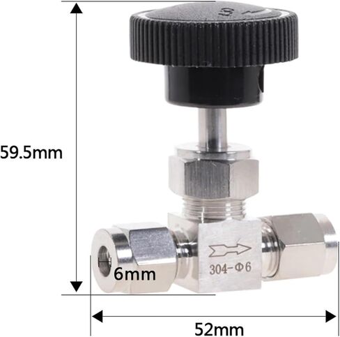 Adjustable Needle Valve O.D 6 Tube Stainless Steel 304 High Pressure Straight Card Set Crane in Kuwait