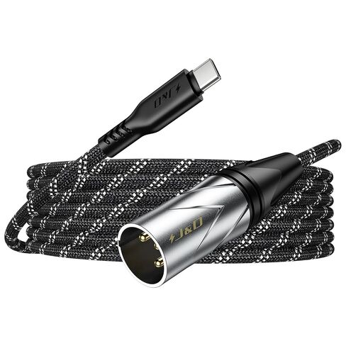 كابل إخراج ذكر J&D USB من النوع C إلى XLR، سلك مضفر متوافق مع سلسلة iPhone 15/16 وGalaxy S24، مثالي لمكبرات الصوت ووحدة التحكم في الخلاط ومكبرات الصوت، أبيض، 9.9 قدم in Kuwait