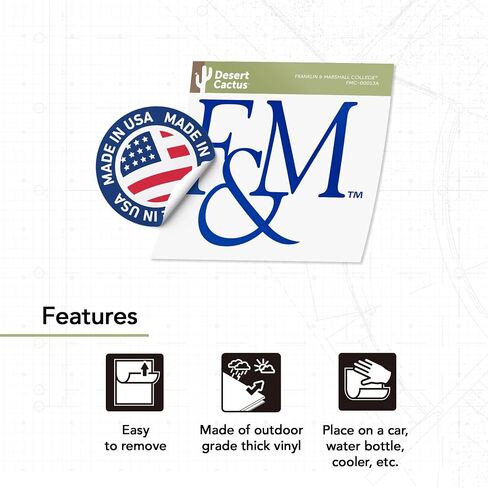 Desert Cactus Franklin & Marshall College Sticker Diplomats Vinyl Decal Laptop Water Bottle Car Scrapbook (IND 00013a) in Kuwait