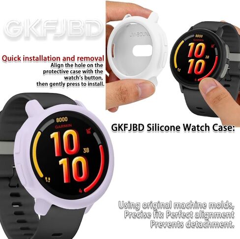 Compatible for Garmin Bounce 2 Screen Protector & Case ，HD Tempered Glass Protective Film and Silicone Soft Cases Anti-Scratch, Ultra-Thin(Pack of 3+2) in Kuwait